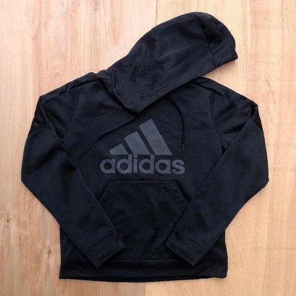 ADIDAS CLIMAWARM Women’s Black Pullover Pouch Sweater Hoodie sz M NWOT - Picture 1 of 8